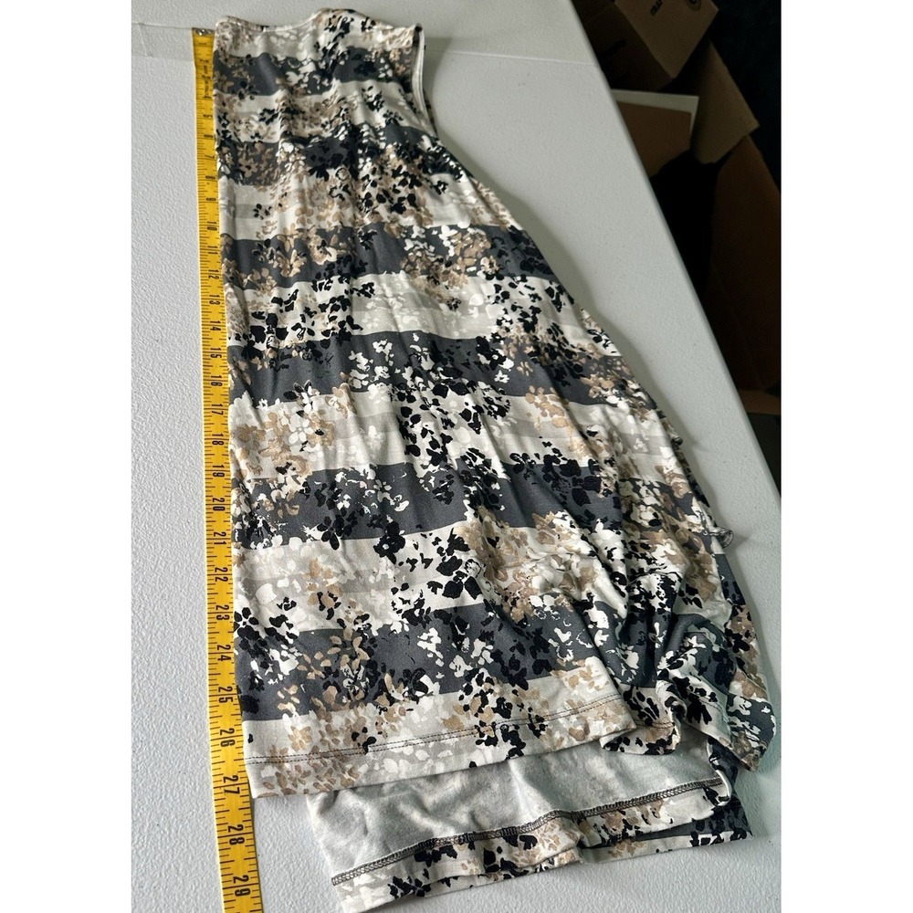CROFT & BARROW Tiered Floral Sleeveless Top Sz 3X Black White Gray Beige Career - Picture 5 of 13